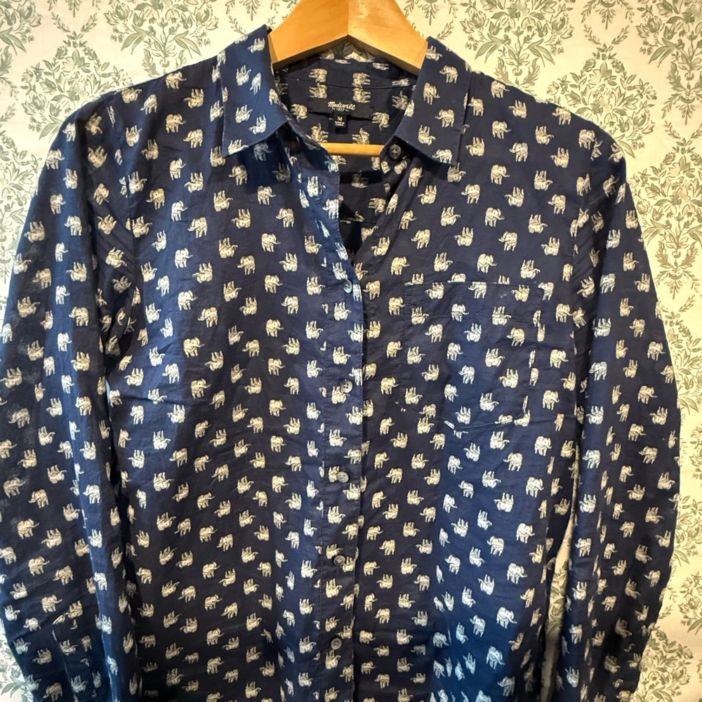 Madewell Women’s Blue Elephant Shirt
